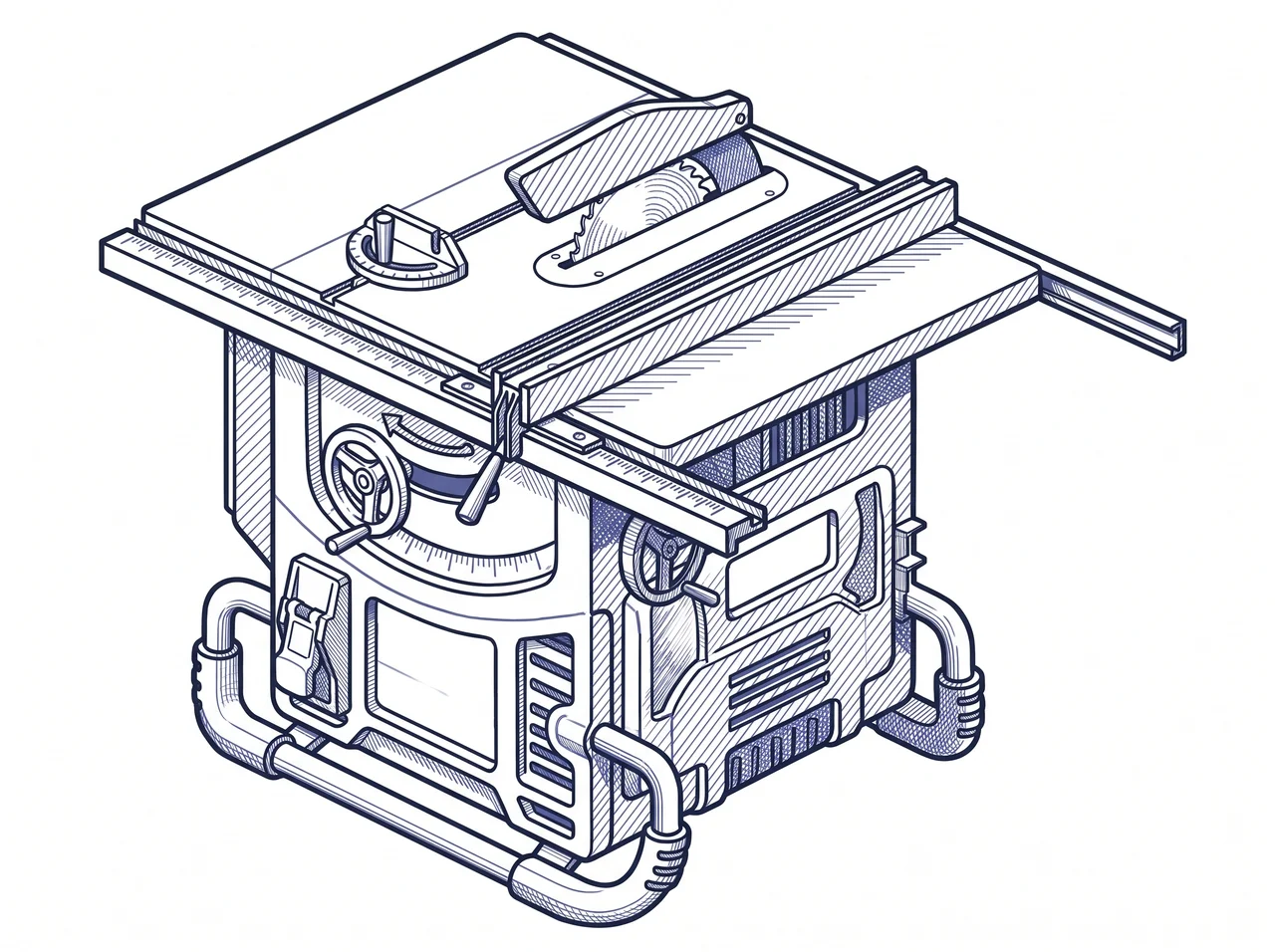 Table saw (bench circular saw) — category illustration