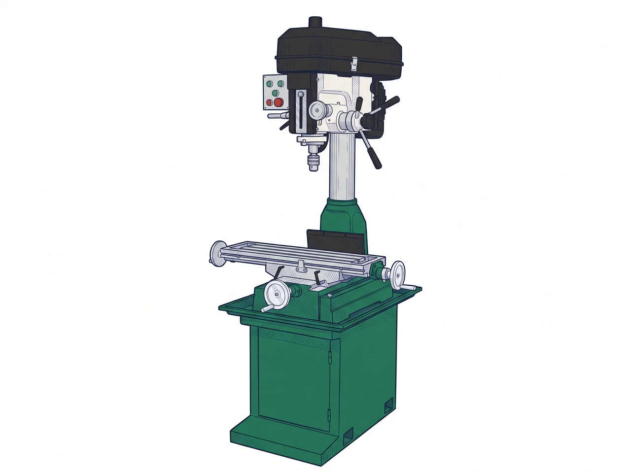 Grizzly Industrial G0705 8" x 29" 2 HP Mill/Drill with Stand