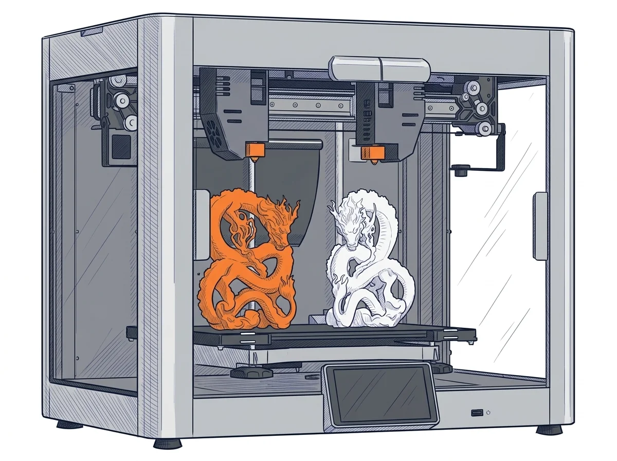 Snapmaker J1s IDEX 3D Printer — Stampa 3D a filamento fuso