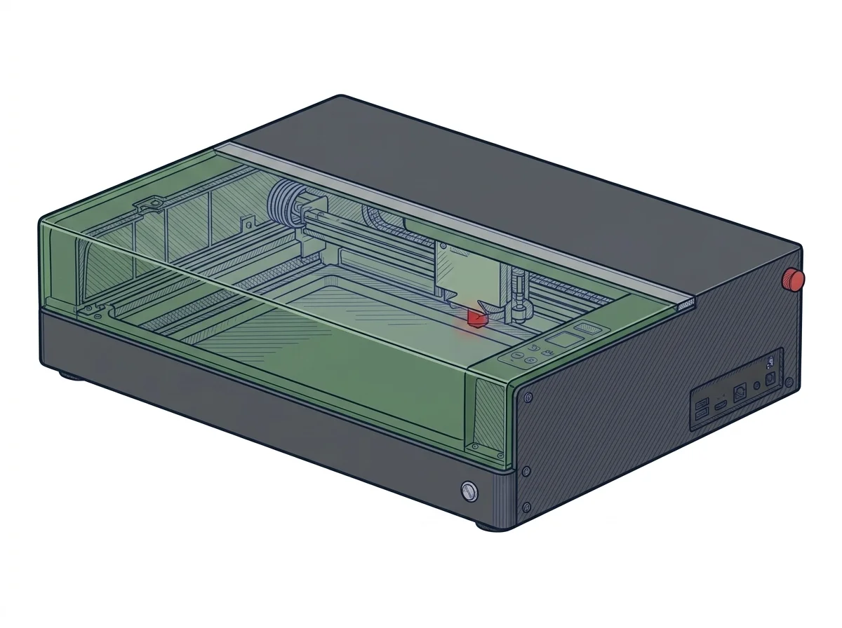 xTool S1 20W Laser Cutter — Laser a diodo (405–460 nm)